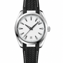 Casual Watch with White Dial and Black Strap 38mm product photo