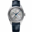 Calendar Dress Watch Silver Blue Leather 41mm product photo